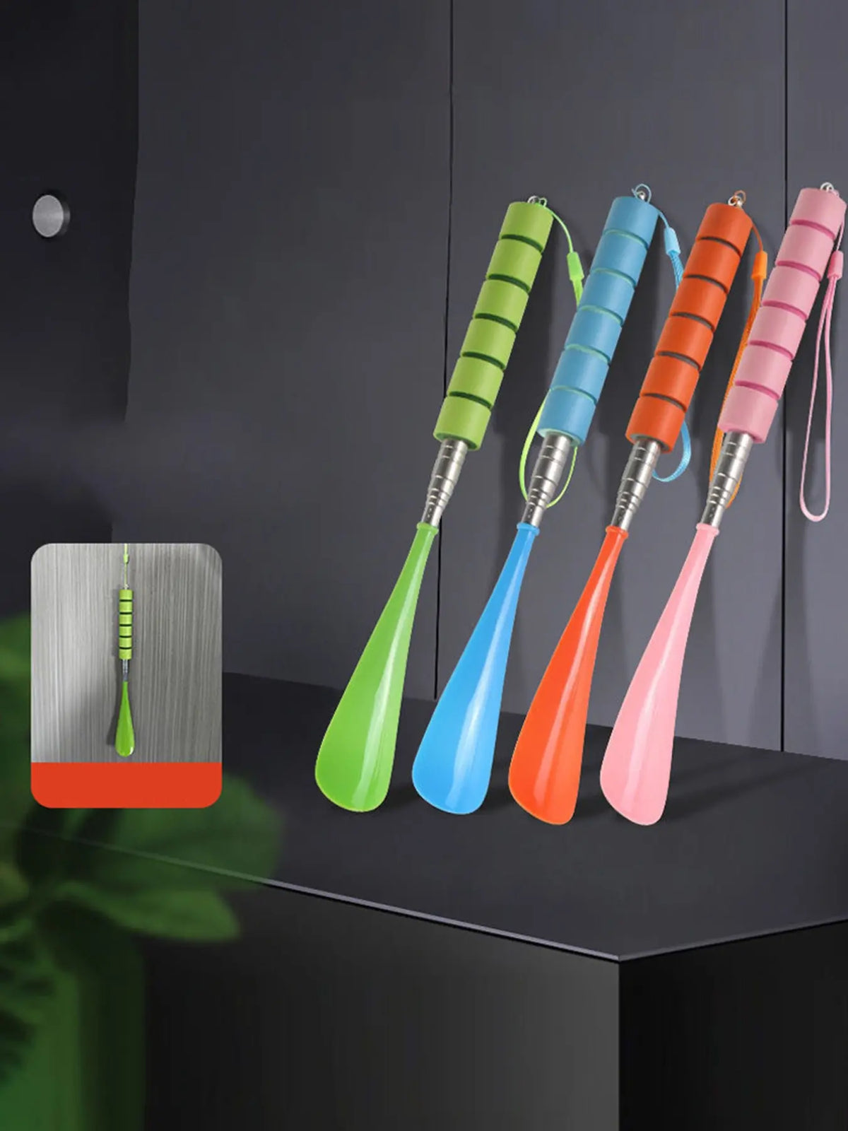 Metal Shoe Horn, Portable Long Handle Shoe Horn, Extra Long Handle Shoe Assistant for Men Women, Shoehorn