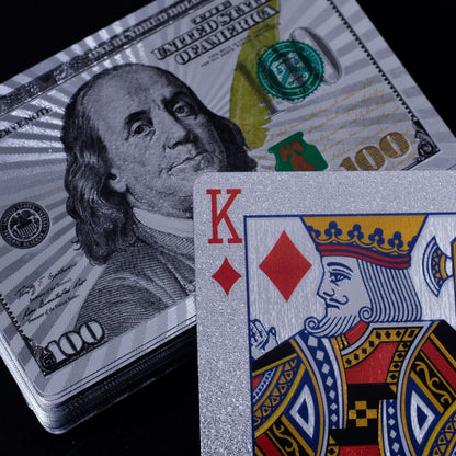 C-Note Metallic Waterproof Playing Cards – Premium Diamond Finish Gold & Silver Poker Deck
