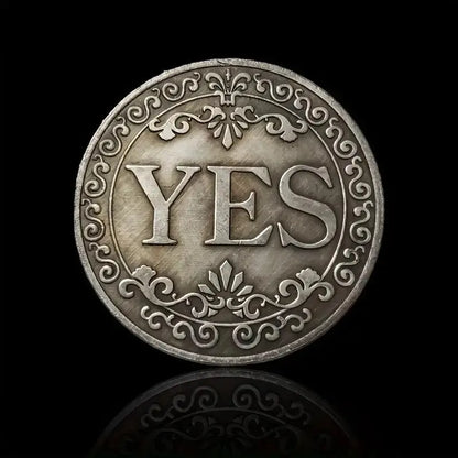 Yes No Decision Maker Lucky Coin, 1 Count Double-sided Commemorative Coin, Collectible Gift for Friends, Classmates, Family