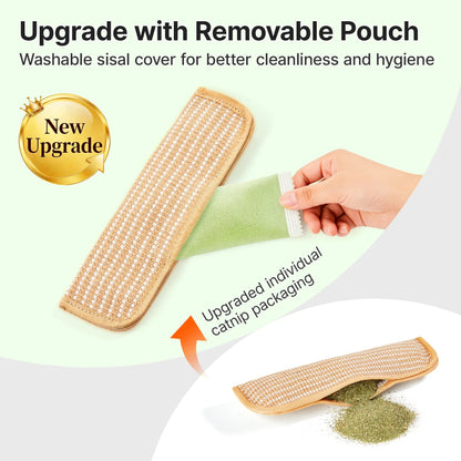 Interactive Catnip Chew Toy for Cats, Bite-Resistant Sisal Claw Toy with Organic Catnip for Indoor Cats