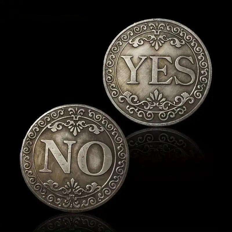 Yes No Decision Maker Lucky Coin, 1 Count Double-sided Commemorative Coin, Collectible Gift for Friends, Classmates, Family