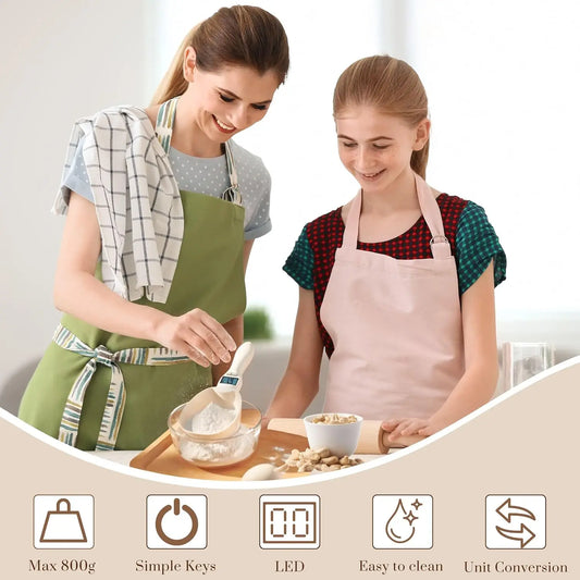 Digital Measuring Spoon Scale, Electronic Kitchen Scoop for Cooking, Baking & Pet Food