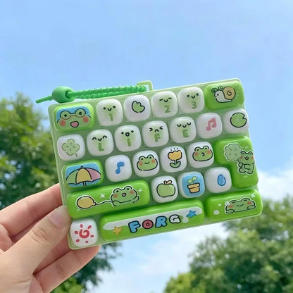 ⌨️🐾 26-Key Cartoon Animal Keyboard Keychain, Stress Relief Fidget Toy & Fun Mood Booster Gift ✨💖