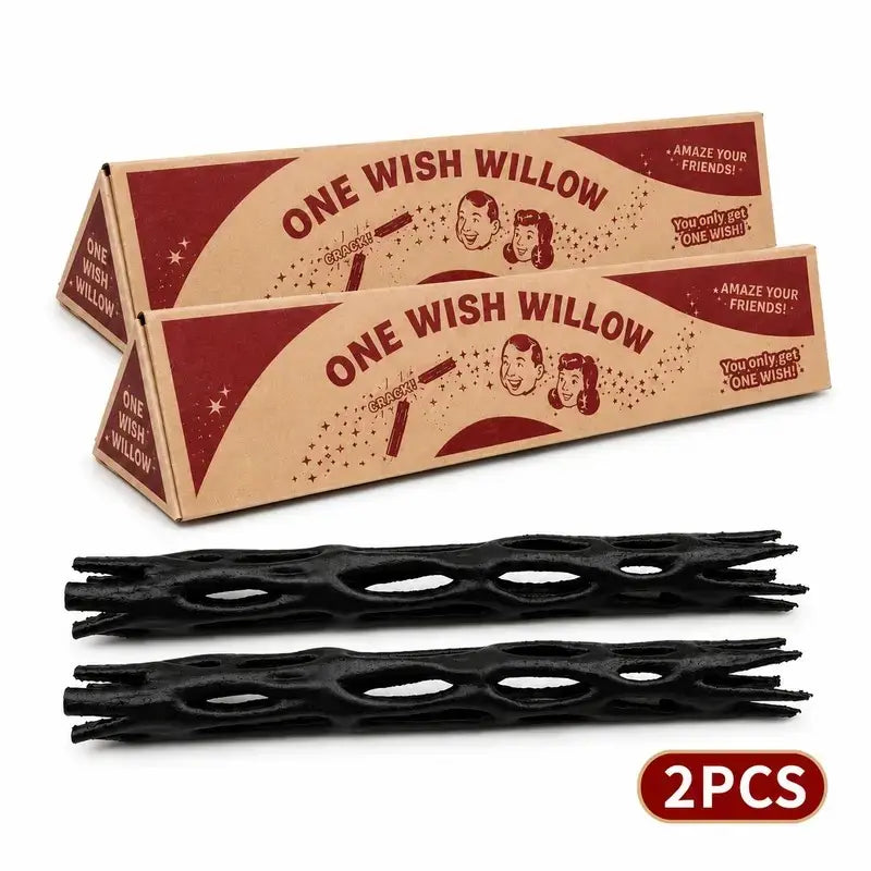 13 in Steel Wood Wish Willow Snap Stick Replica with Triangle Gift Box, Breakable Lucky Charm Gift