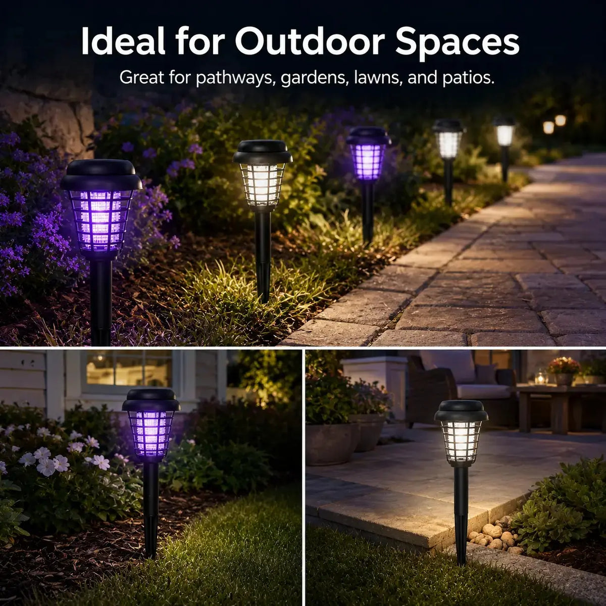 Solar Mosquito Zapper Path Light – 2-in-1 Solar UV Bug Killer & Outdoor Garden Landscape Lamp, Waterproof Yard Stake Light