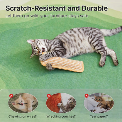 Interactive Catnip Chew Toy for Cats, Bite-Resistant Sisal Claw Toy with Organic Catnip for Indoor Cats