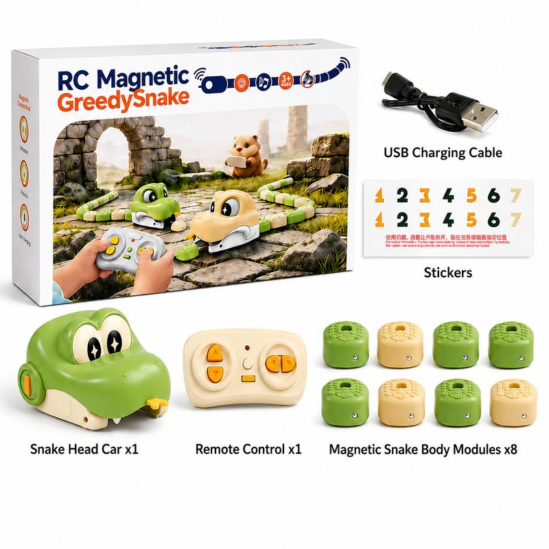 2-Pack Remote Control Magnetic Snake Game – 2-Player Competitive Stress Relief Toy for Family Fun