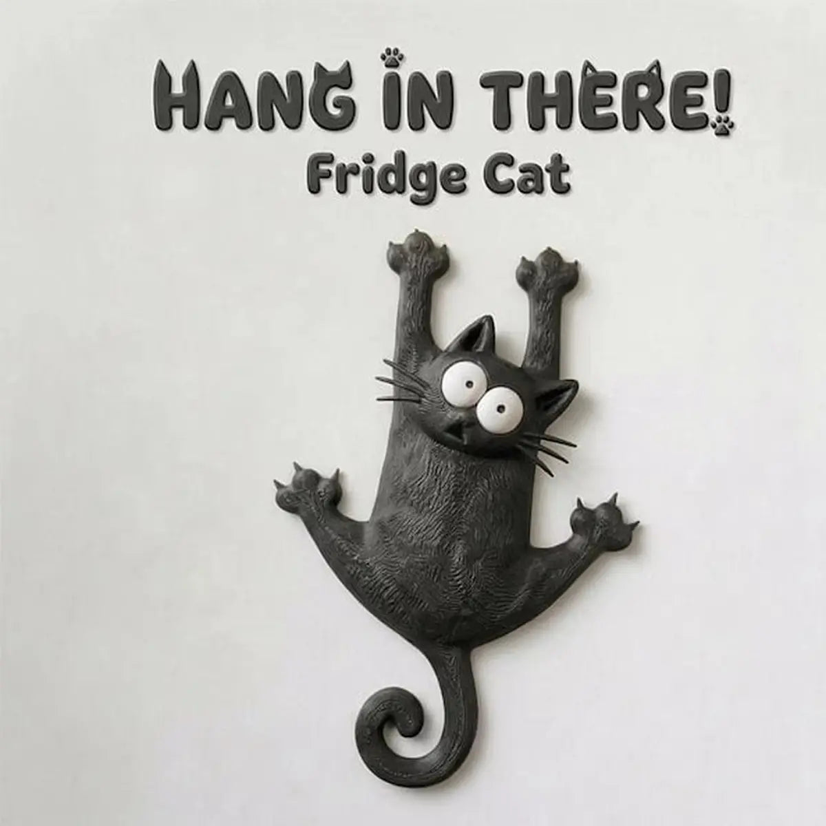 🐱✨ Kawaii Magnetic Cat Bag Charm, “Hang in There” Resin Purse & Luggage Accessory 👜💖
