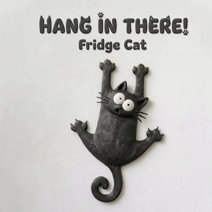 🐱✨ Kawaii Magnetic Cat Bag Charm, “Hang in There” Resin Purse & Luggage Accessory 👜💖