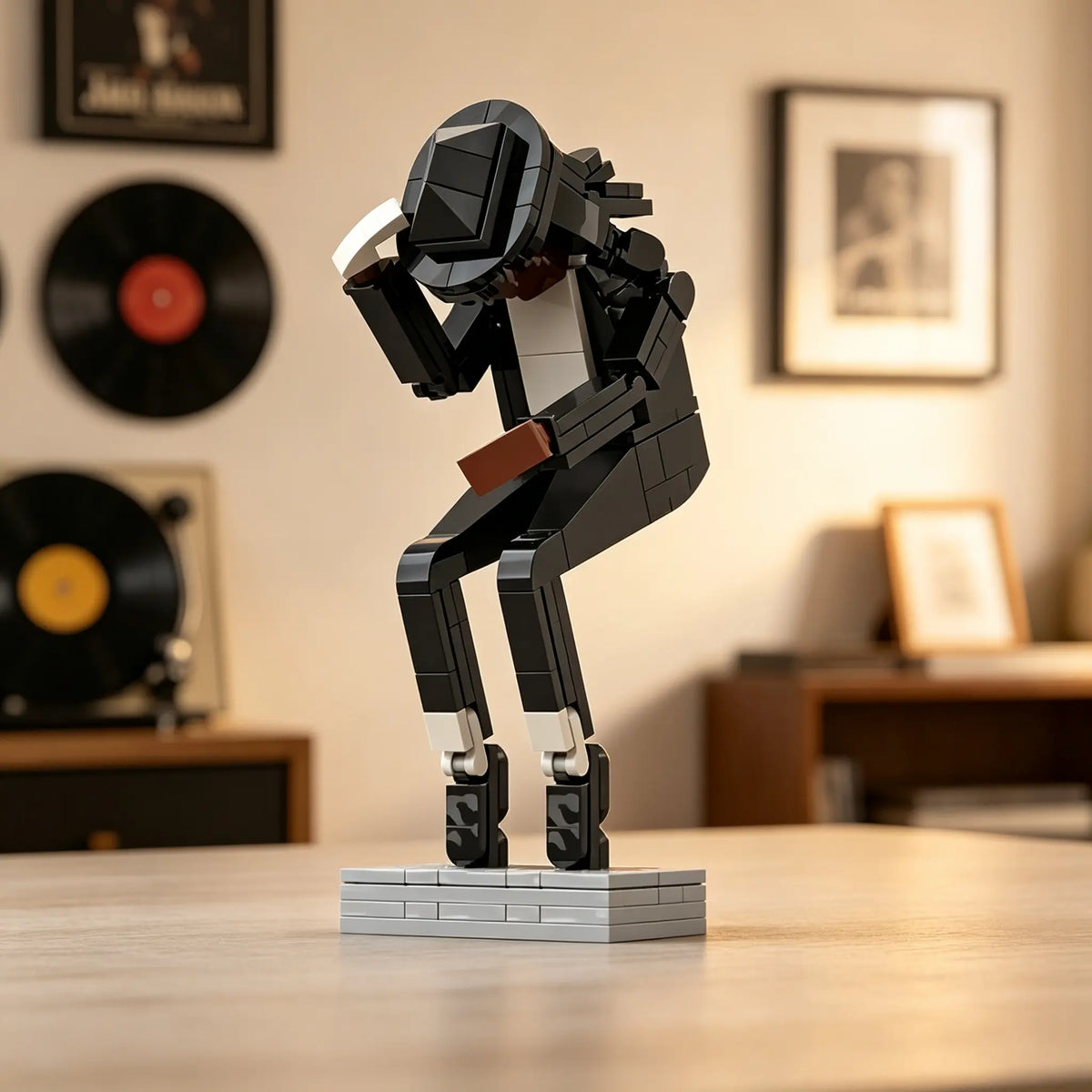 Classic Dance Pose Building Block Figure, Collectible Music Icon Toy, Gift for Pop Music Fans