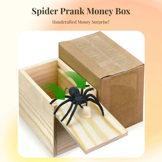 Wooden Spider Prank Box - Funny Gag Toy & Surprise Gift