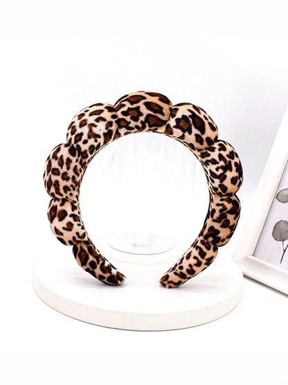 Leopard Print Stretchy Headband for Women & Girls, Fashion Hair Accessory for Makeup & Daily Wear