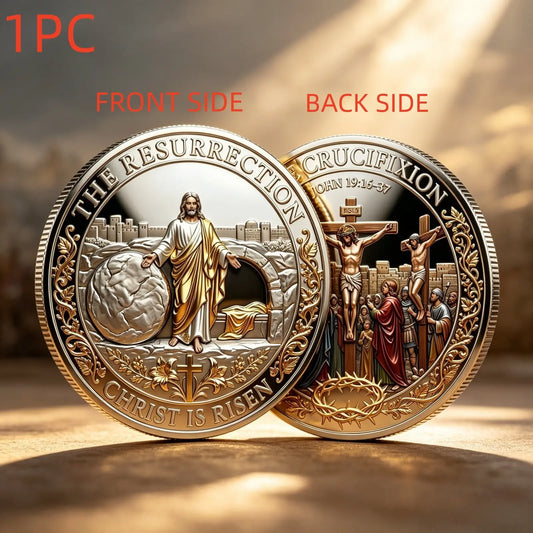 Cross Memorial Coin, Decorative Keepsake Gift, Holiday Ornament & Commemorative Collectible