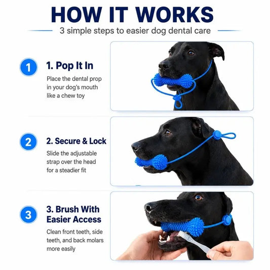 Adjustable Dog Dental Chew Stick, Bite-Resistant Teeth Cleaning Toy for Small, Medium & Large Dogs
