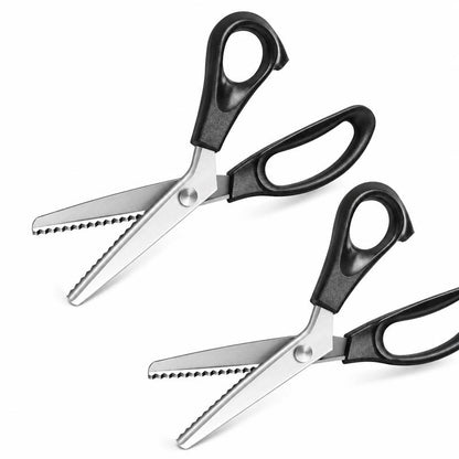 Stainless Steel Zig Zag Pinking Shears, Sharp Serrated Sewing Scissors for DIY Crafts & Dressmaking