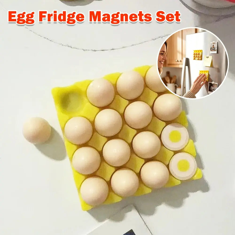 14PCS 3D Egg Fridge Magnets – Cute Soft Gel Kitchen Decor & Fun Refrigerator Accessories