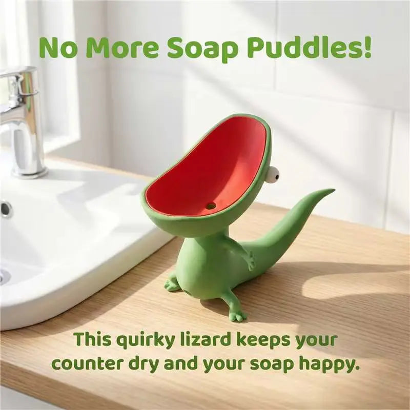 Lizard-Shaped Soap Dish, 3D Textured Multi-Use Tray for Bathroom, Kitchen, Jewelry & Keys