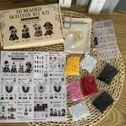 3D Beaded Skeleton DIY Craft Kit for Halloween Ornaments and Gifts