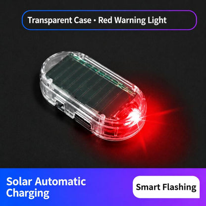 Solar Powered Car Alarm LED Light, Fake Security Warning Flasher, No-Wiring Auto Anti-Theft Decor