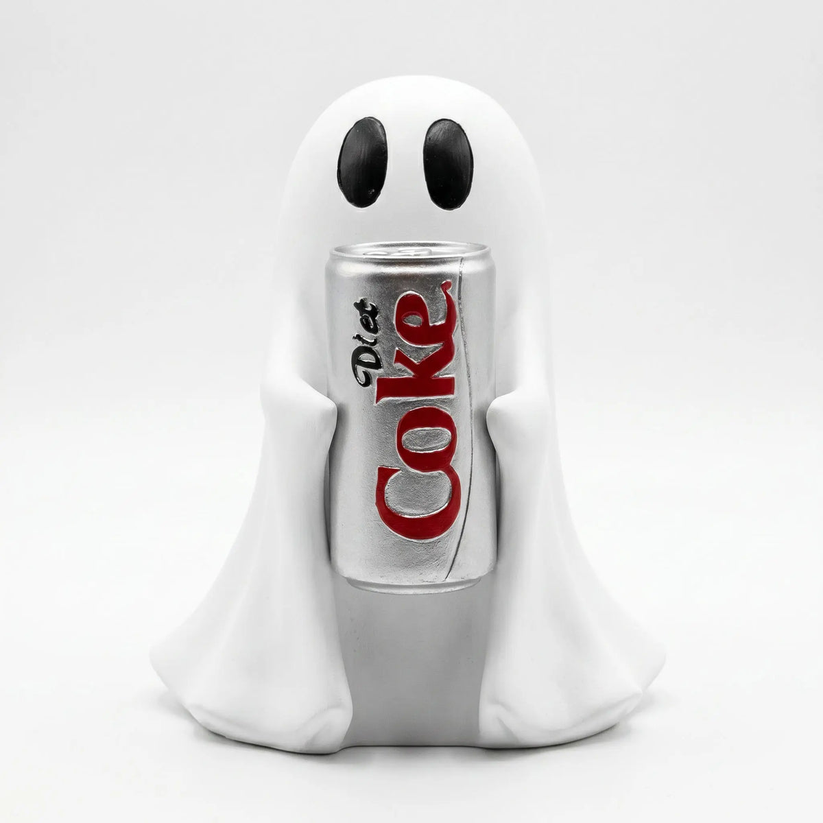 Halloween Ghost Holding Drink Resin Figurine, Cute Spooky Desk Decor & Holiday Gift