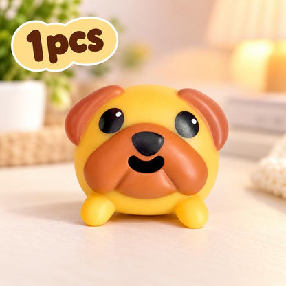 Funny Tongue Popping Pug Toy, Cute Squeeze Dog Fidget Toy, Soft Silicone Stress Relief Gadget, Novelty Desk Toy & Gift