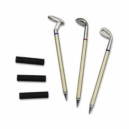 Golf Bag Pen Holder Set with 3 Golf Club Pens – Creative Desktop Organizer & Gift for Golf Lovers