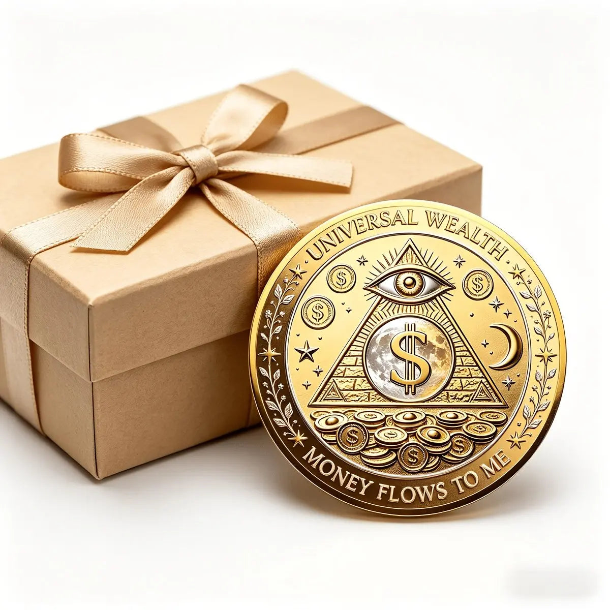 3D Wealth Collection Coin, All-Seeing Eye, Attracts Fortune, Portable Luck Charm, Ideal Gift for Men, Entrepreneurs, Business Openings