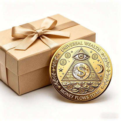 3D Wealth Collection Coin, All-Seeing Eye, Attracts Fortune, Portable Luck Charm, Ideal Gift for Men, Entrepreneurs, Business Openings