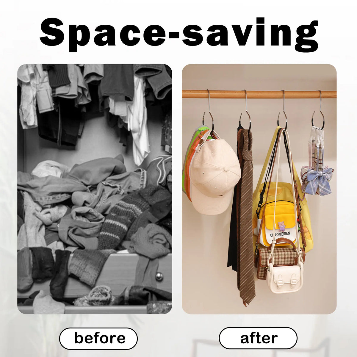 6 Counts Hat Organizer, Durable Stainless Steel Hangers with Reinforced Edges for Long-Term Use