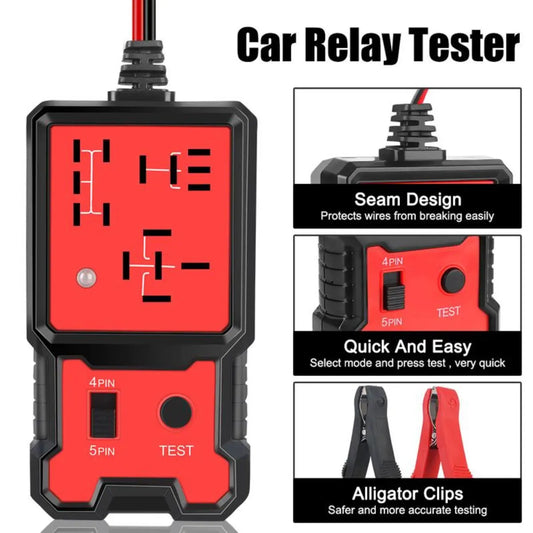 Automotive Relay Tester Tool, 12V/24V Car Relay Diagnostic Too