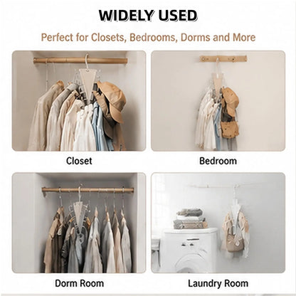 V-Shaped 360° Rotating Closet Organizer Hanger, Space-Saving 12-Hook Storage Rack