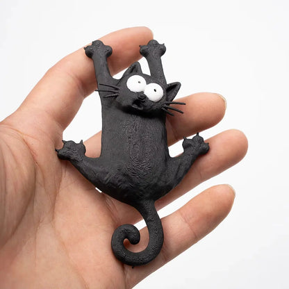 🐱✨ Kawaii Magnetic Cat Bag Charm, “Hang in There” Resin Purse & Luggage Accessory 👜💖