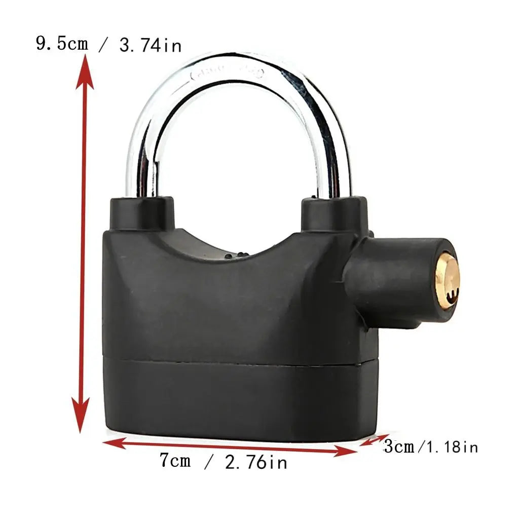 110 dB Alarm Padlock with 3 Keys, Heavy-Duty Outdoor Security Lock for Garages, Fences & Storage Units