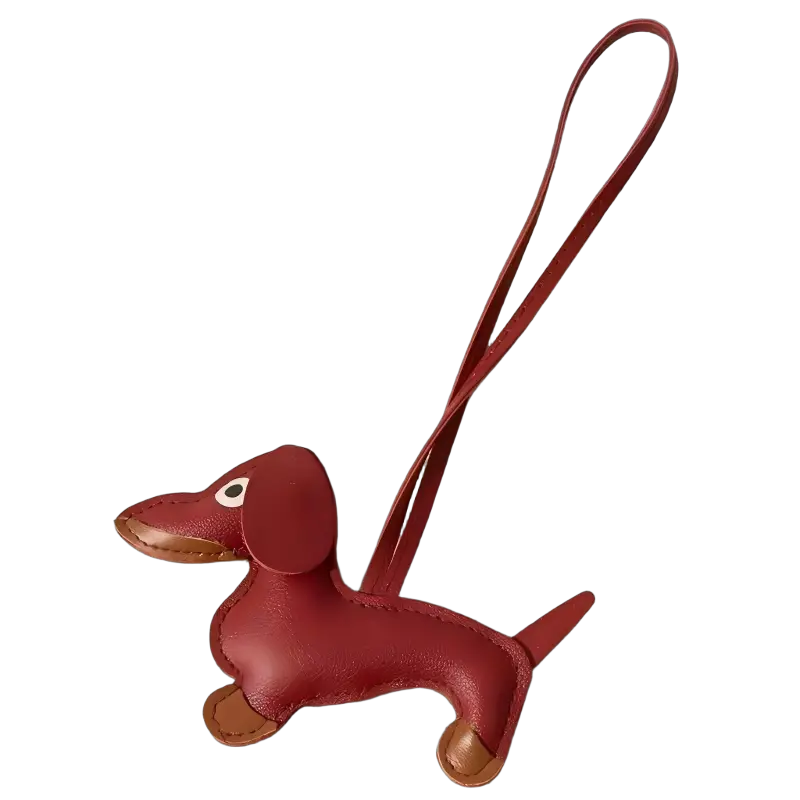 Cute Dachshund Keychain & Bag Charm, PU Leather Puppy Pendant, Y2K Accessory for Women & Men