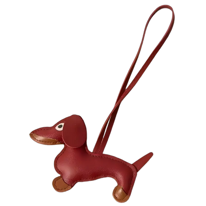 Cute Dachshund Keychain & Bag Charm, PU Leather Puppy Pendant, Y2K Accessory for Women & Men