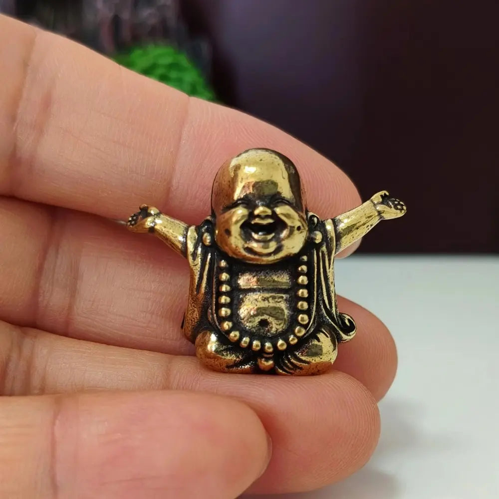 Laughing Buddha Figurine, Tea Pet Desk Ornament & Feng Shui Lucky Charm