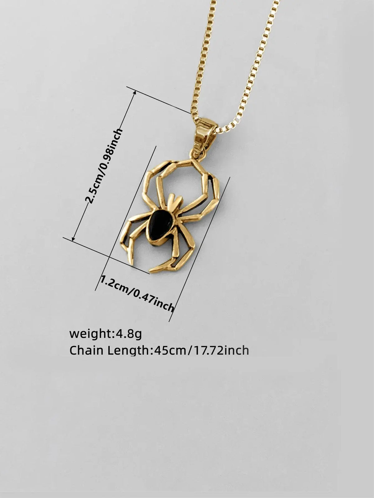 Gothic Spider Pendant Necklace for Women, Dainty Witchy Fashion Jewelry