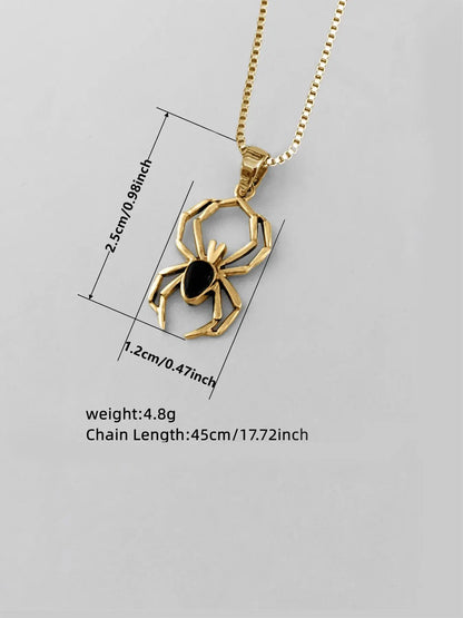 Gothic Spider Pendant Necklace for Women, Dainty Witchy Fashion Jewelry