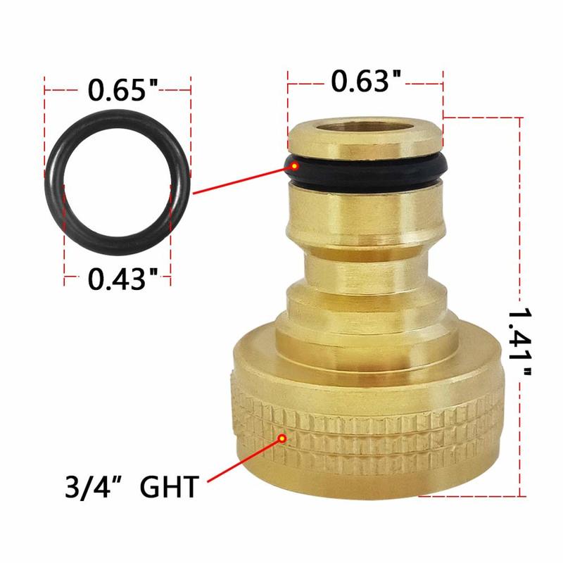 3/4" Brass No-Leak Garden Hose Connector