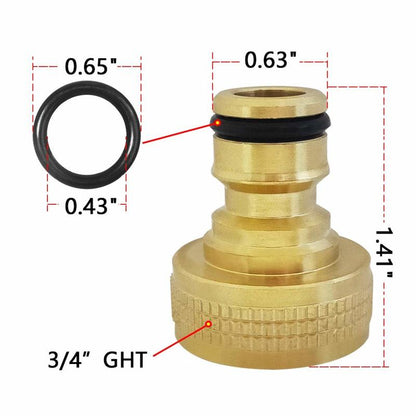 3/4" Brass No-Leak Garden Hose Connector