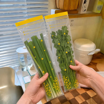 Reusable Double-Seal Airtight Food Storage Bags, Thick Food-Grade Plastic Bags for Kitchen & Refrigerator Organization