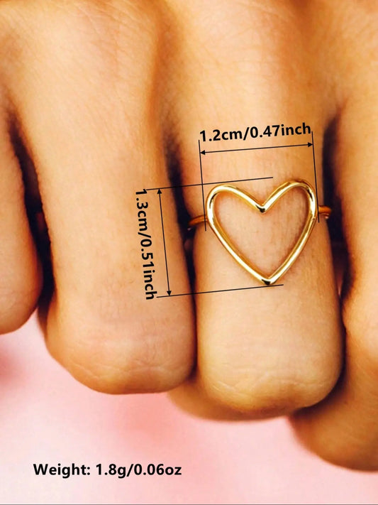 Heart Design Ring for Women & Girls, Trendy Elegant Fashion Jewelry