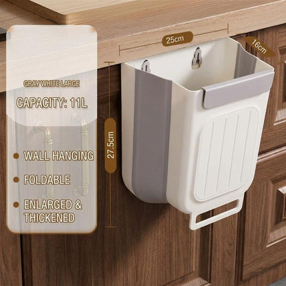 🗑️ Hanging Kitchen Trash Can, Space-Saving Cabinet Door Waste Bin for Food Scraps & Small Spaces