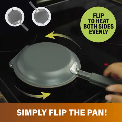 Double-Sided Nonstick Skillet for Pancakes, Omelets & Bacon, Great for Kitchen or Outdoor Cooking