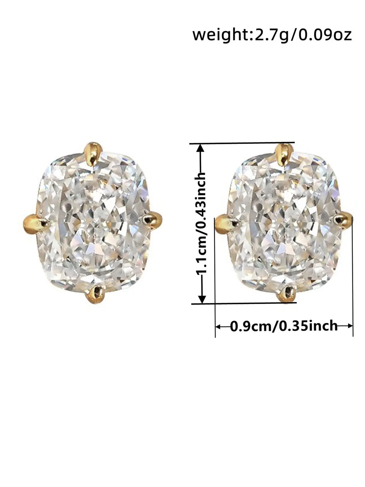 Romantic Cubic Zirconia Stud Earrings for Women, Elegant Bridal & Party Jewelry