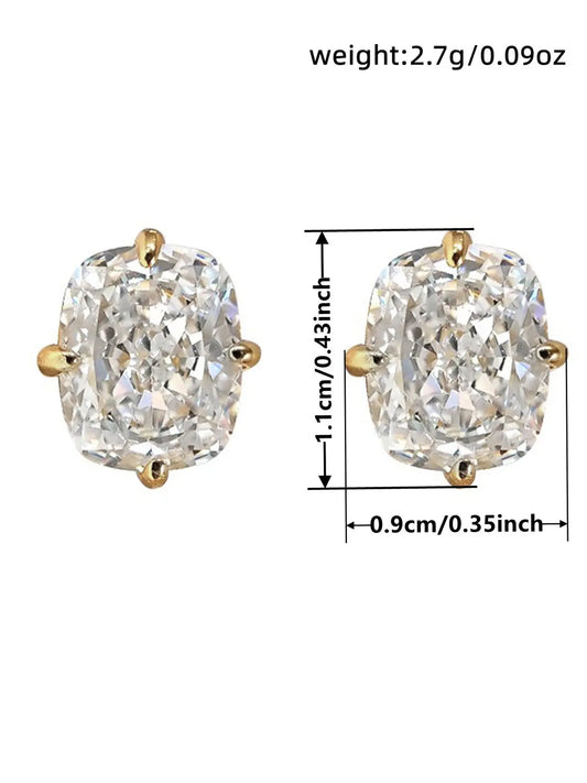 Romantic Cubic Zirconia Stud Earrings for Women, Elegant Bridal & Party Jewelry