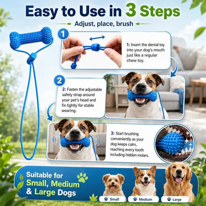 Adjustable Dog Dental Chew Stick, Bite-Resistant Teeth Cleaning Toy for Small, Medium & Large Dogs