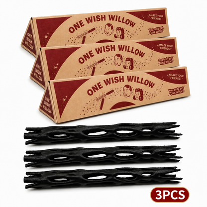 13 in Steel Wood Wish Willow Snap Stick Replica with Triangle Gift Box, Breakable Lucky Charm Gift