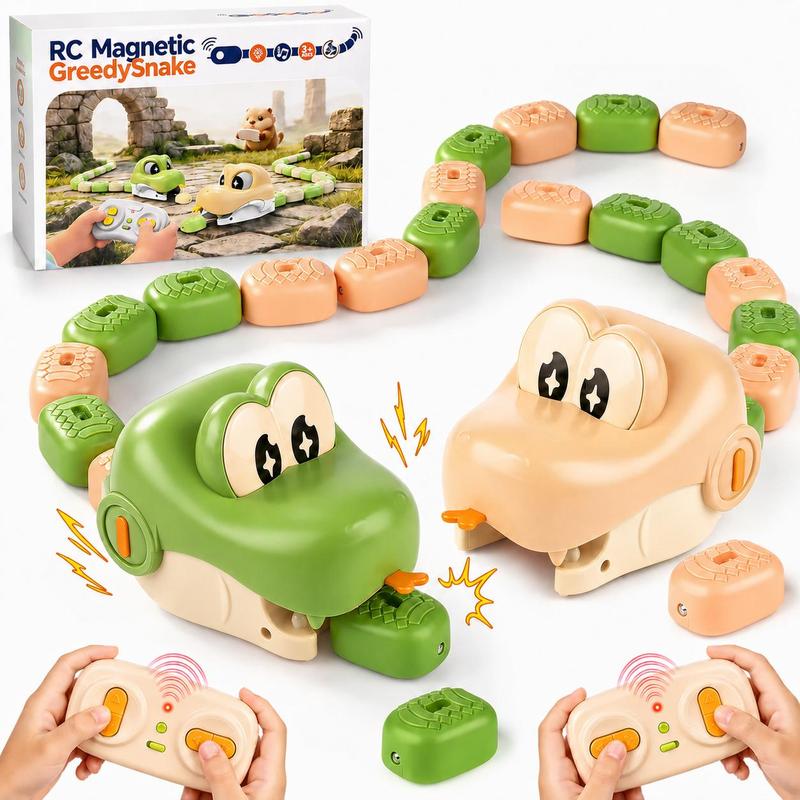2-Pack Remote Control Magnetic Snake Game – 2-Player Competitive Stress Relief Toy for Family Fun