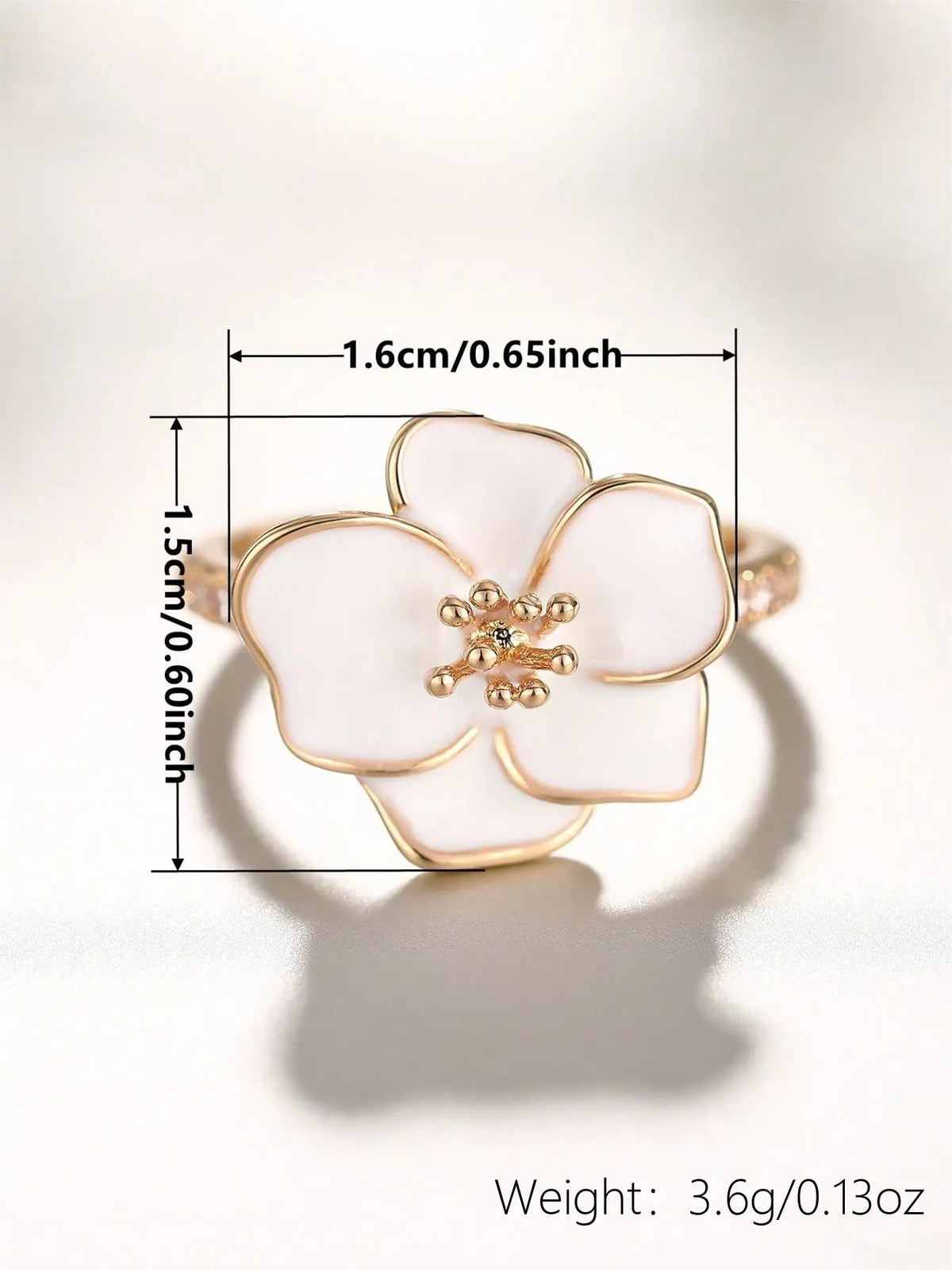 Elegant Flower Rhinestone Ring for Women, Chic Statement Fashion Jewelry